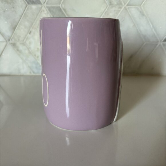 Rae Dunn Hey Boo Ghost Mug Flowers Purple Pink Magenta New Halloween - Picture 5 of 10